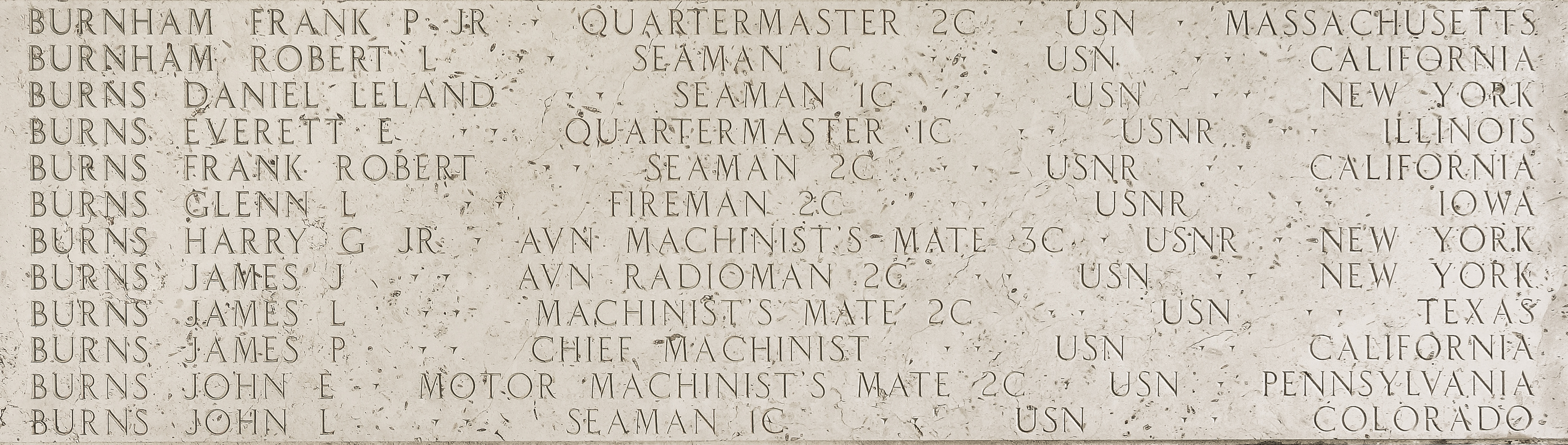 Frank P. Burnham, Quartermaster Second Class